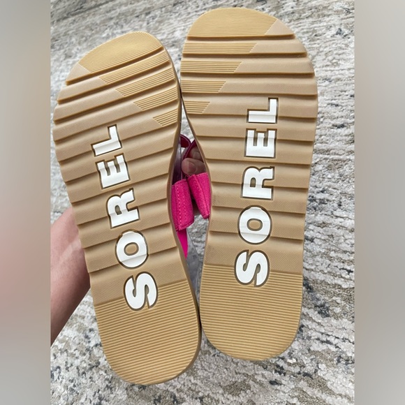 New Sorel Ella II Easy Sandals Flip Flops Size 10.5 Pink Suede Womens - Picture 5 of 9
